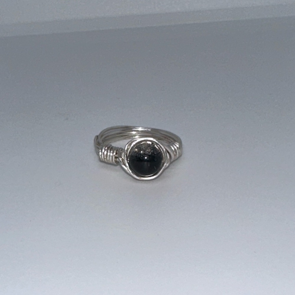 Elegant Silver and Black Ring